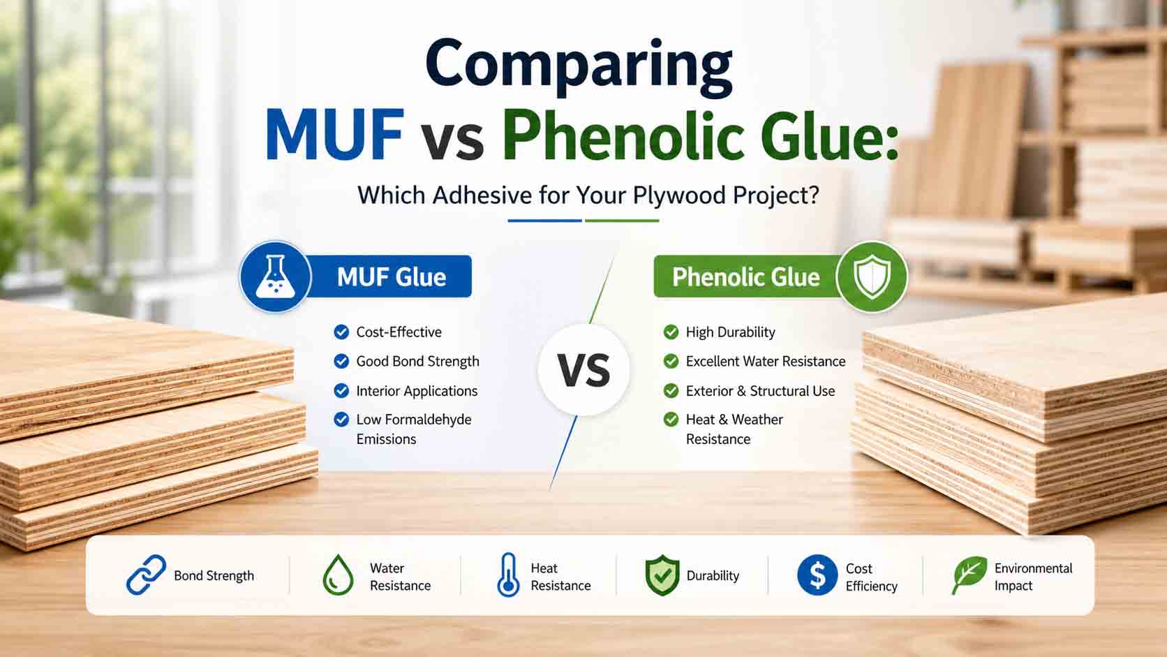 Comparing MUF vs Phenolic Glue: Which Adhesive for Your Plywood Project?