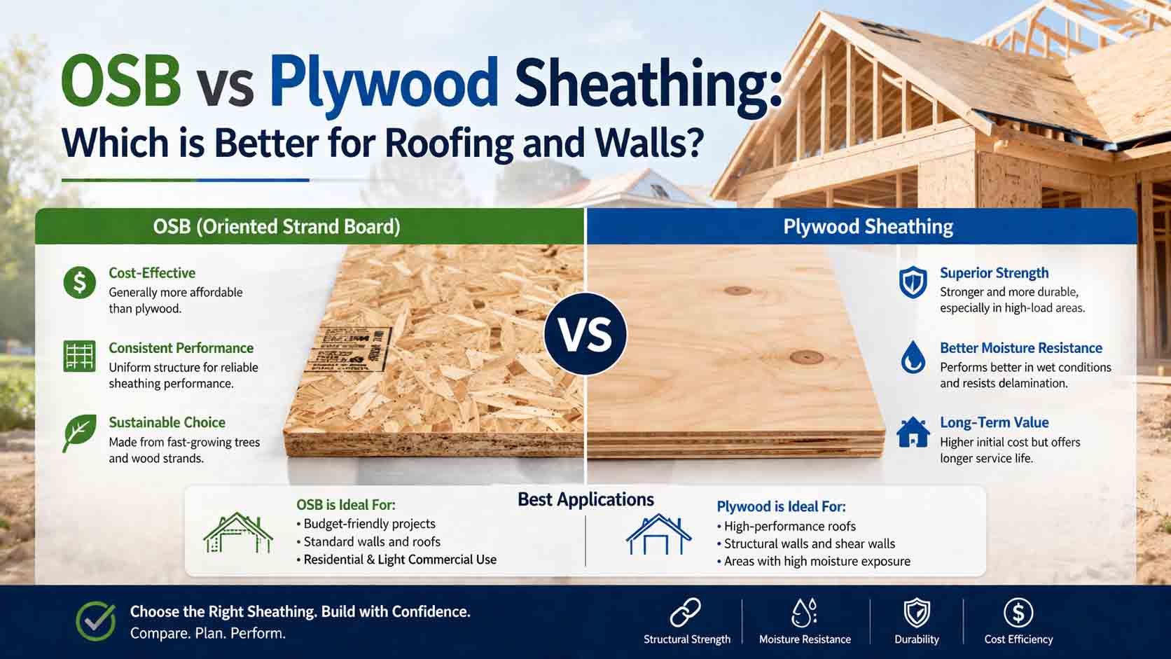 OSB vs Plywood Sheathing: Which is Better for Roofing and Walls?