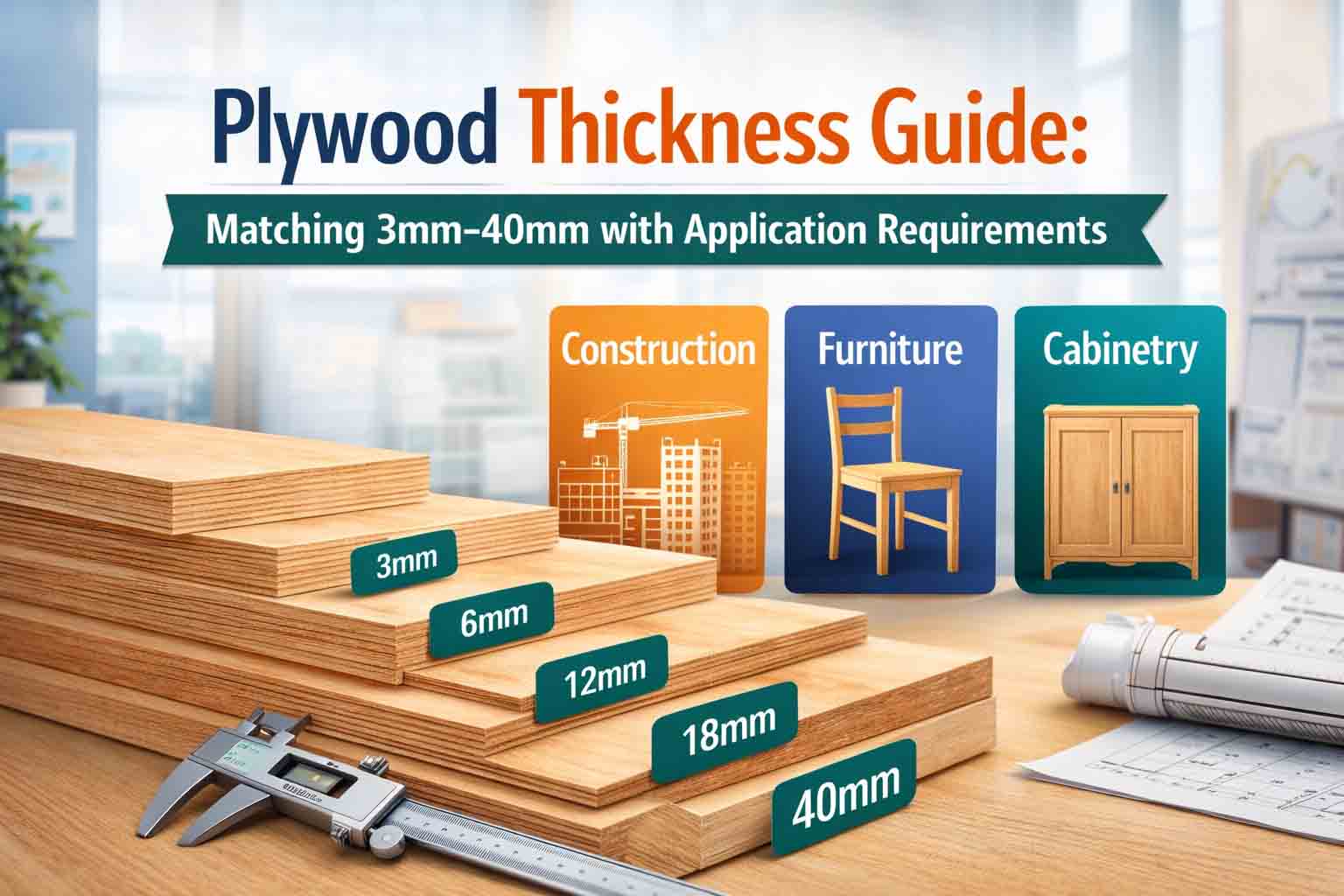 Plywood Thickness Guide: Matching 3mm-40mm with Application Requirements