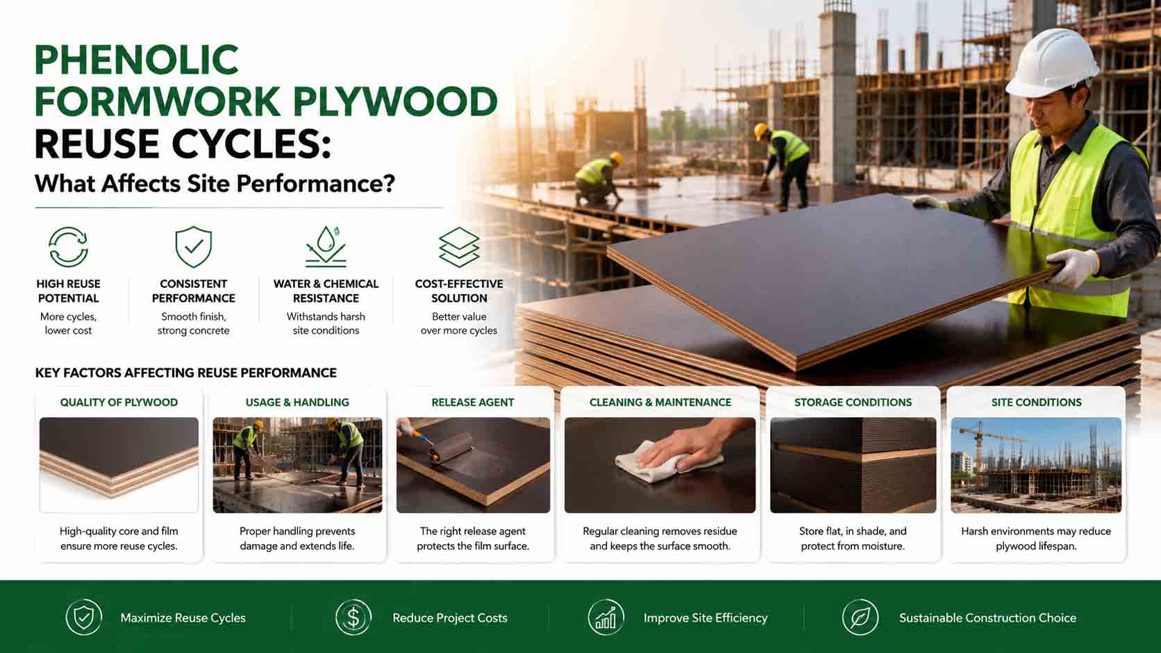 Phenolic Formwork Plywood Reuse Cycles: What Affects Site Performance?