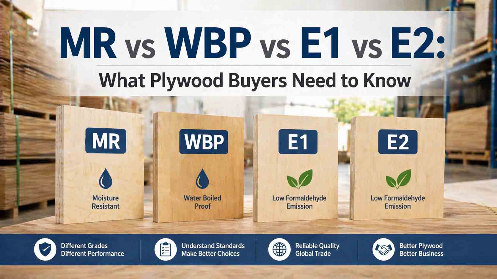 MR vs WBP vs E1 vs E2: What Plywood Buyers Need to Know
