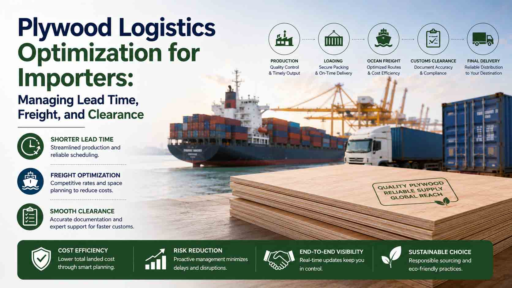 Plywood Logistics Optimization for Importers: Managing Lead Time, Freight, and Clearance