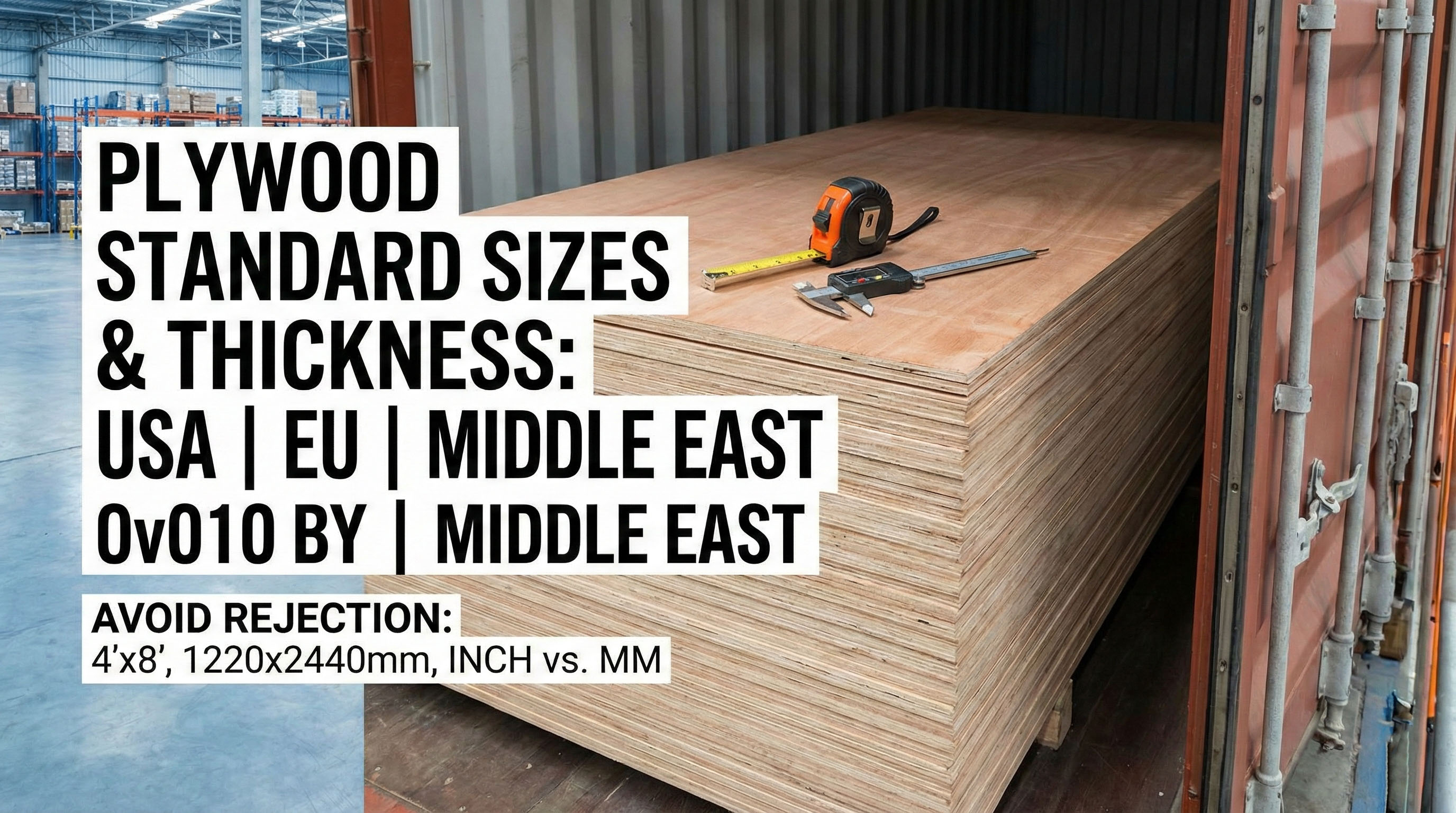 Standard Plywood Sizes & Thickness for Global Markets (USA, EU, Middle East)